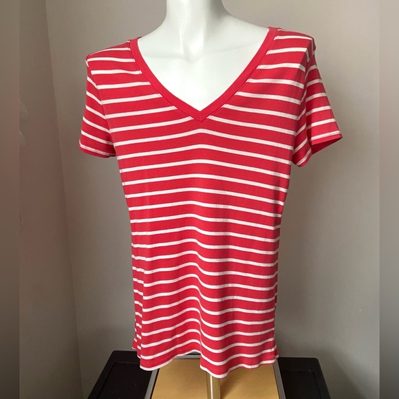 Merona V-neck Striped Top M - Picture 1 of 9